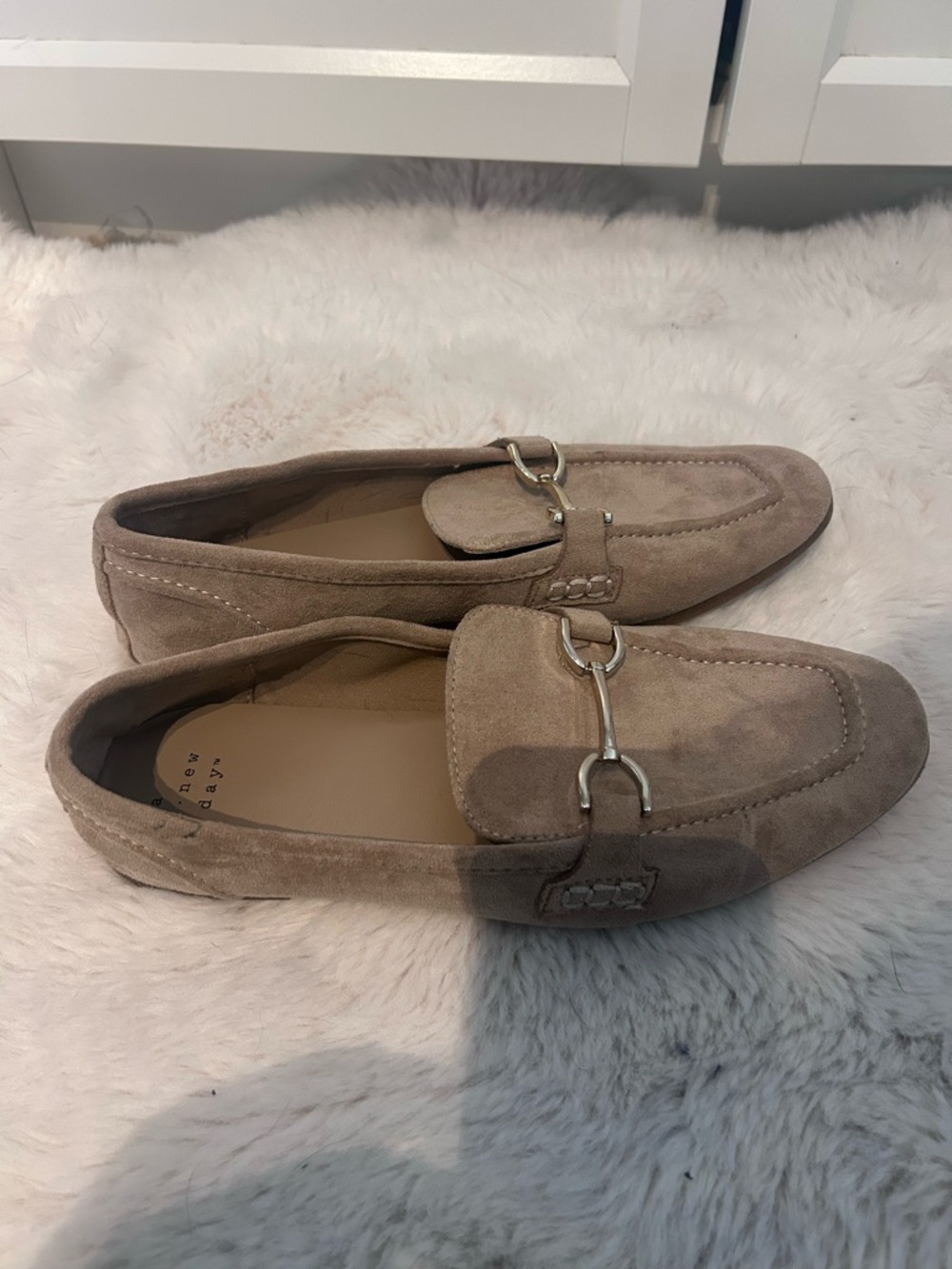 Target Taupe Suede Horsebit Loafers - Women's - Picture 2 of 4